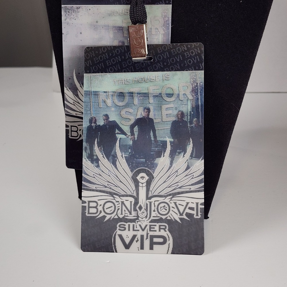 Bon Jovi Silver VIP This House Is Not For Sale Tour Laminate Passes Lanyard 2017